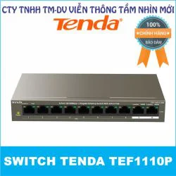 Switch PoE Tenda TEF1110P (10-port với 8 port PoE và 2 port Gigabit 1.0Gbps)